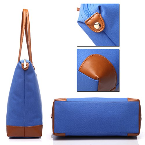 Bright Blue NNEE® Nylon Tote Bag - Multiple Pockets