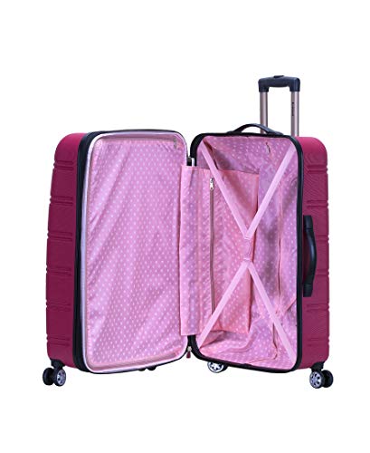 Rockland Melbourne Hardside Expandable Spinner Wheel Luggage, Magenta, 3-Piece Set (20/24/28)