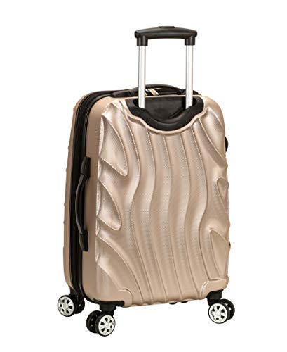 Rockland Melbourne Hardside Expandable Spinner Wheel Luggage, Gold Wave, Carry-On 20-Inch