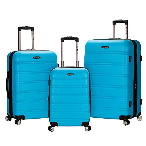 Rockland Melbourne Hardside Expandable Spinner Wheel Luggage, Turquoise, 3-Piece Set (20/24/28)