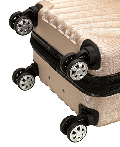Rockland Melbourne Hardside Expandable Spinner Wheel Luggage, Gold Wave, Carry-On 20-Inch