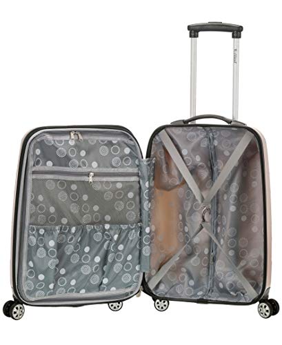 Rockland Melbourne Hardside Expandable Spinner Wheel Luggage, Gold Wave, Carry-On 20-Inch