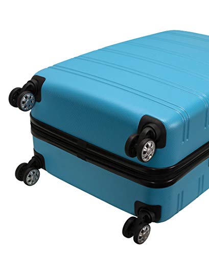 Rockland Melbourne Hardside Expandable Spinner Wheel Luggage, Turquoise, 3-Piece Set (20/24/28)
