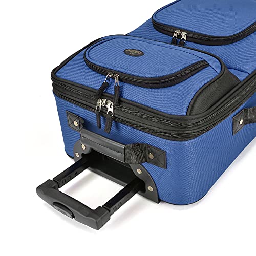 U.S. Traveler Rio Rugged Fabric Luggage, Royal Blue, 2 Wheel