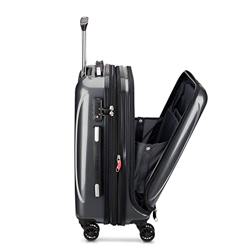 DELSEY Paris Helium Aero Hardside Expandable Luggage with Spinner Wheels, Titanium, Carry-On 19 Inch