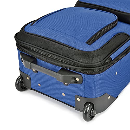 U.S. Traveler Rio Rugged Fabric Luggage, Royal Blue, 2 Wheel