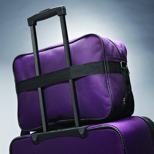 American Tourister Fieldbrook II Softside Upright Luggage, Purple/Grey, 3-Piece Set (tote/21/25)