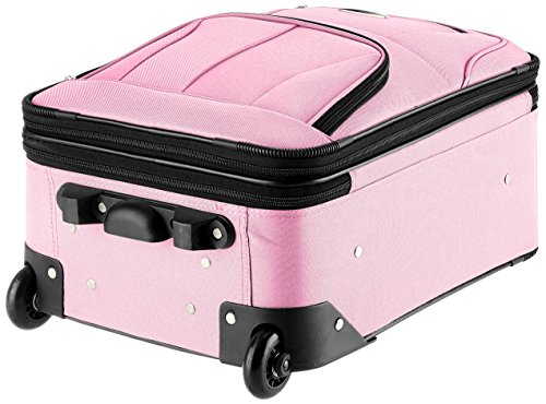 Rockland Fashion Softside Upright Luggage Set, Expandable, Pink, 2-Piece (14/19)