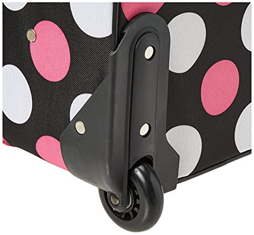 Rockland Fashion Softside Upright Luggage Set,Expandable, Multi/Pink Dot, 2-Piece (14/19)