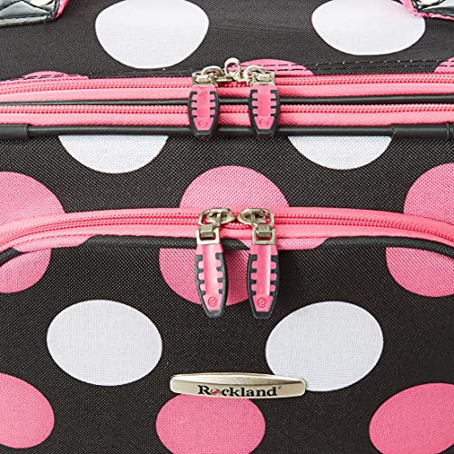 Rockland Fashion Softside Upright Luggage Set,Expandable, Multi/Pink Dot, 2-Piece (14/19)
