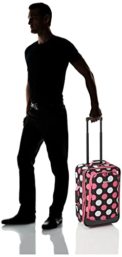 Rockland Fashion Softside Upright Luggage Set,Expandable, Multi/Pink Dot, 2-Piece (14/19)