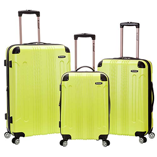 Rockland London Hardside Spinner Wheel Luggage, Lime, 3-Piece Set (20/24/28)