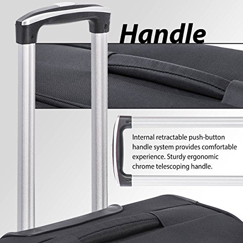 Merax Travelhouse 3 Piece Luggage Set Expandable Spinner Suitcase, Black with Red, One Size