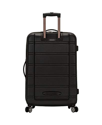 Rockland Melbourne Hardside Expandable Spinner Wheel Luggage, Black, 3-Piece Set (20/24/28)