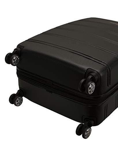 Rockland Melbourne Hardside Expandable Spinner Wheel Luggage, Black, 3-Piece Set (20/24/28)