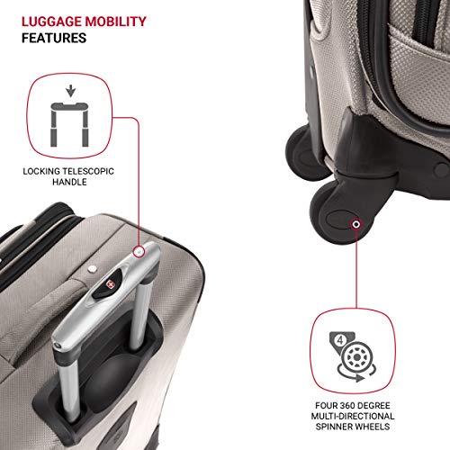 SwissGear Sion Softside Expandable Roller Luggage, Pewter, Carry-On 21-Inch