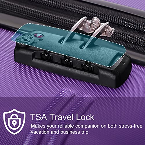 Merax Luggage 3 Piece Expandable Spinner Set Purple