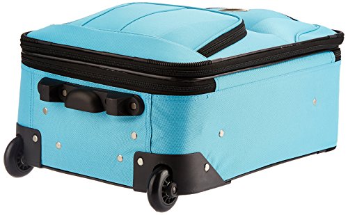 Rockland Fashion Softside Upright Luggage Set, Expandable, Wheel, Telescopic Handle,Turquoise, 2-Piece (14/19)