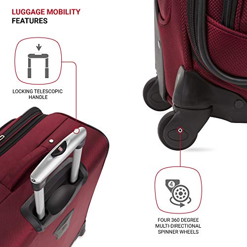 SwissGear Sion Softside Expandable Roller Luggage, Burgandy, Carry-On 21-Inch