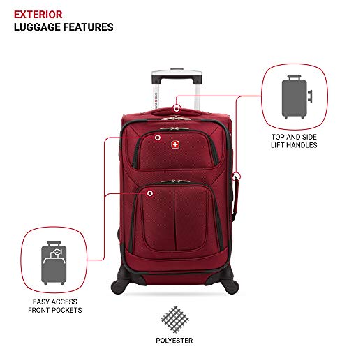 SwissGear Sion Softside Expandable Roller Luggage, Burgandy, Carry-On 21-Inch