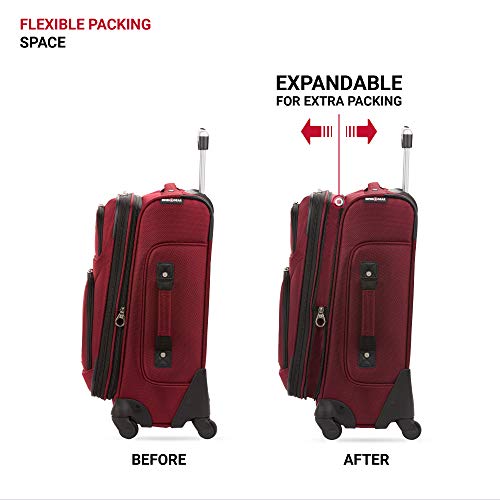SwissGear Sion Softside Expandable Roller Luggage, Burgandy, Carry-On 21-Inch
