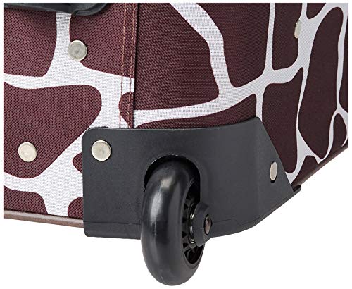 Rockland Fashion Softside Upright Luggage Set,Expandable, Pink Giraffe, 2-Piece (14/19)
