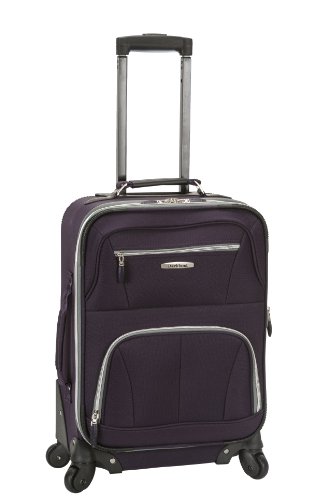 Rockland Pasadena Softside Spinner Wheel Luggage, Purple, Carry-On 20-Inch