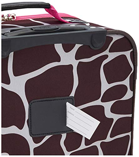 Rockland Fashion Softside Upright Luggage Set,Expandable, Pink Giraffe, 2-Piece (14/19)