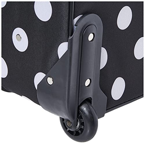 Rockland Fashion Softside Upright Luggage Set,Expandable, Telescopic Handle, Wheel, Black Dot, 2-Piece (14/19)