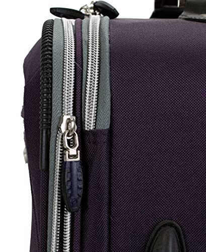 Rockland Pasadena Softside Spinner Wheel Luggage, Purple, Carry-On 20-Inch