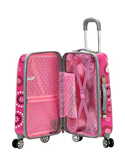 Rockland Vision Hardside Spinner Wheel Luggage, Pink Pearl, Carry-On 20-Inch