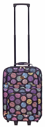 Jetstream 18 Inch Lightweight Luggage Softside Carry On Suitcase (Circles)