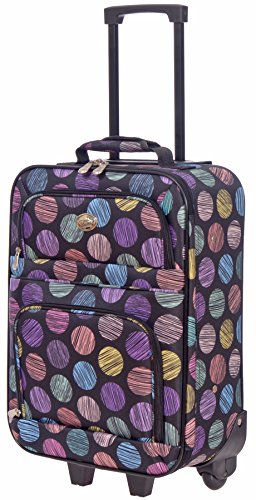 Jetstream 18 Inch Lightweight Luggage Softside Carry On Suitcase (Circles)