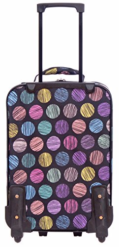 Jetstream 18 Inch Lightweight Luggage Softside Carry On Suitcase (Circles)
