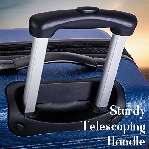 Merax Travelhouse Luggage Set 3 Piece Expandable Spinner Suitcase Blue