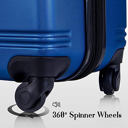 Merax Travelhouse Luggage Set 3 Piece Expandable Spinner Suitcase Blue