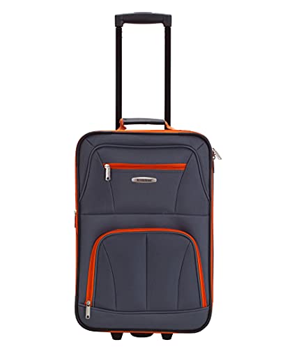 Rockland Journey Softside Upright Luggage Set, Expandable, Charcoal, 4-Piece (14/19/24/28)