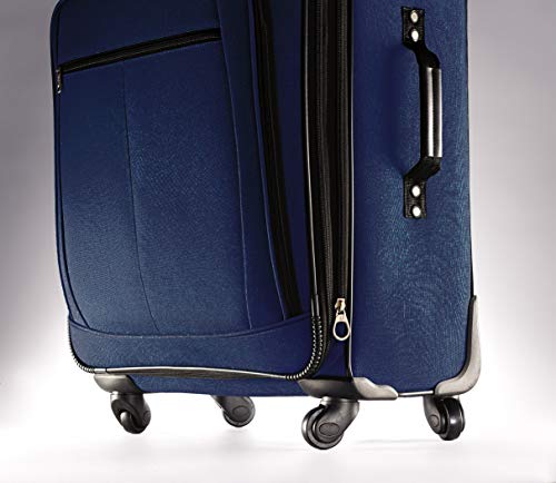 American Tourister AT Pops Plus Softside 3-Piece Spinner Wheel Luggage Set, Navy, (21/25/29)