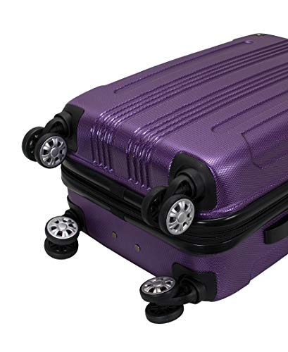 Rockland London Hardside Spinner Wheel Luggage, Purple, 3-Piece Set (20/24/28)