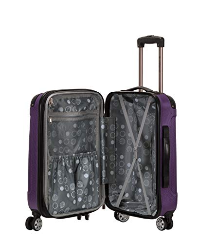 Rockland London Hardside Spinner Wheel Luggage, Purple, 3-Piece Set (20/24/28)