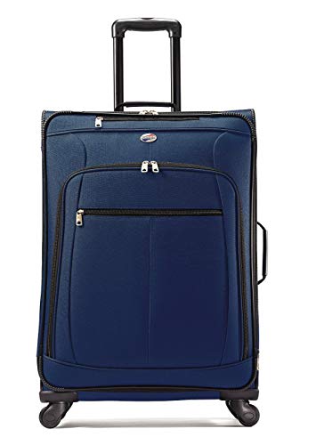 American Tourister AT Pops Plus Softside 3-Piece Spinner Wheel Luggage Set, Navy, (21/25/29)
