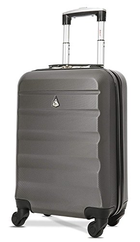 Aerolite 22x14x9” American, United & Delta Airlines MAX ABS Hardshell Luggage Suitcase Spinner Carry On (22" + 2nd Bag, Charcoal)