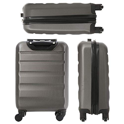 Aerolite 22x14x9” American, United & Delta Airlines MAX ABS Hardshell Luggage Suitcase Spinner Carry On (22" + 2nd Bag, Charcoal)