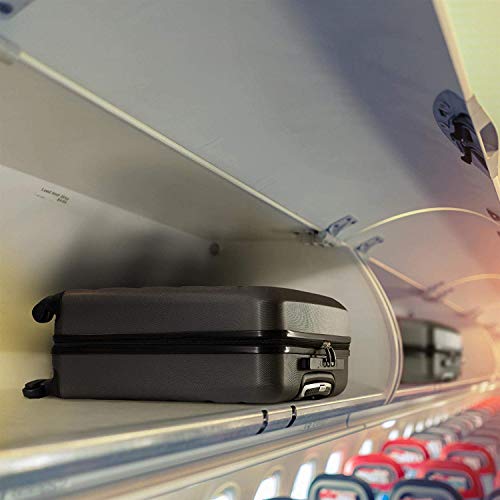 Aerolite 22x14x9” American, United & Delta Airlines MAX ABS Hardshell Luggage Suitcase Spinner Carry On (22" + 2nd Bag, Charcoal)