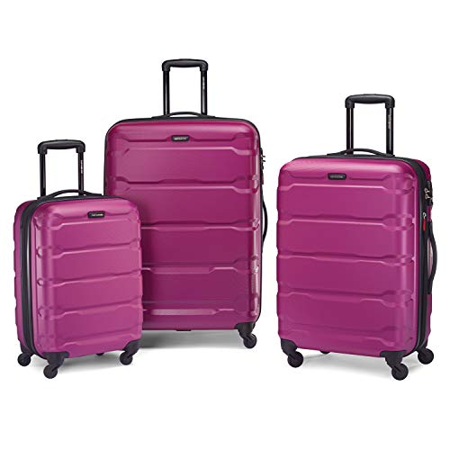 Samsonite Omni PC Hardside Expandable Luggage with Spinner Wheels, 3-Piece Set (20/24/28), Radiant Pink