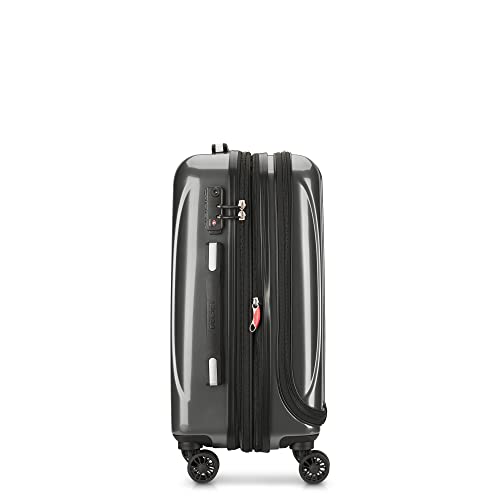 DELSEY Paris Helium Aero Hardside Expandable Luggage with Spinner Wheels, Brushed Charcoal, Carry-On 19 Inch