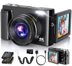 4K Autofocus Vlogging Camera with Flip Screen
