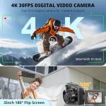 4K Autofocus Vlogging Camera with Flip Screen