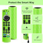 OneBom (2Pcs) Silicone Remote Cover Glow in The Dark for Firetv 4K Max (2nd)/Insignia/Pioneer/Omni (QLED) Series with Lanyard, Lightweight Anti-Slip Shockproof(Glow Green&Glow Blue)