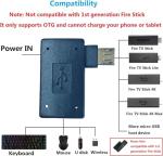 Oassuose 3 Pack OTG Cable Adapter for Fire TV Stick 4K Max/Cube/Lite,Powered Micro USB to USB OTG Adapter Compatible Android Smartphones,Tablet,Streaming Devices